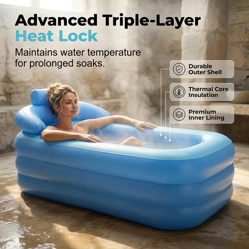 🛁🔥 Tragbare, aufblasbare Badewanne für Erwachsene, leicht und einfach zu verstauen, entspannendes Bad für zu Hause und unterwegs ✨