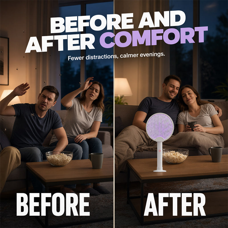 🦟 Mückenklatsche & -lampe im praktischen Klappdesign – mit UV-Locklicht, sicherer Dreischicht-Schutznetze & 1200 mAh Akku für bis zu 30 Tage Standby 🔄