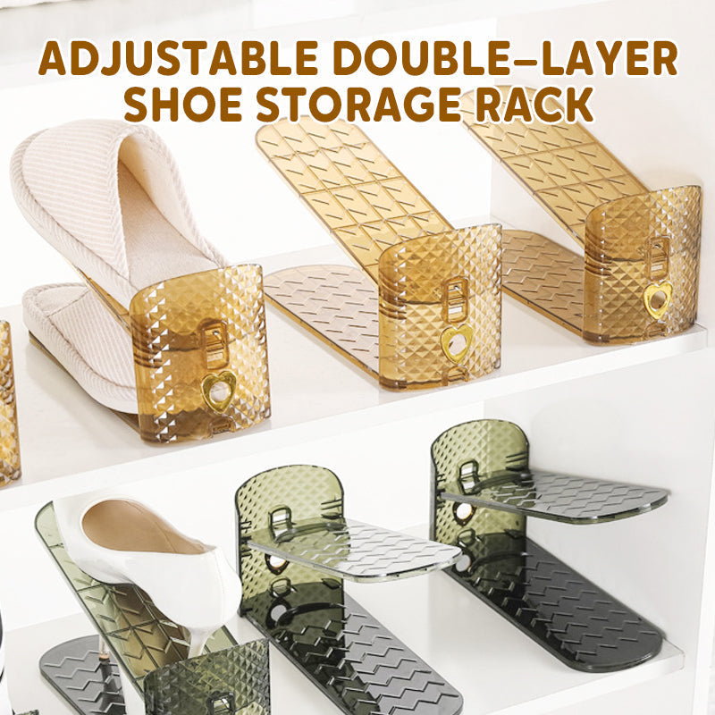 Verstellbares, zweistöckiges Schuhregal