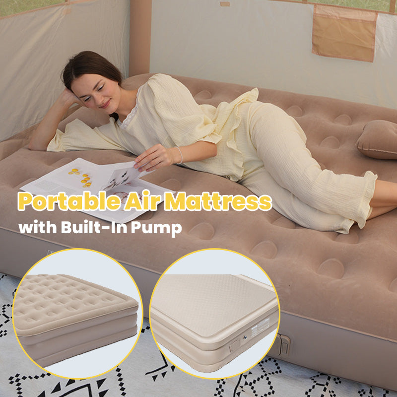 🛏️ 50% RABATT! 💨 Tragbare Luftmatratze mit eingebauter Pumpe – Integrierte Pumpe, kompakte Verpackung & schneller Aufbau – Ideal für Camping, Gäste & Reisen 🏕️
