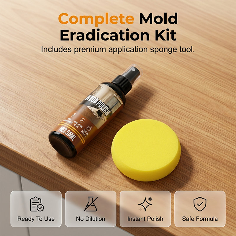 🥳2026 HEISSER ABVERKAUF🥳💞ÜBER 50.000 VERKAUFT!🌲🧴 50 % RABATT! Holz-Schimmelentferner-Spray – Entfernt sofort hartnäckige Flecken und Pilzbefall. Sicher für alle Oberflächen. Stellt die natürliche Holzmaserung wieder her. 💪✨