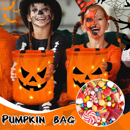 🎃🍬 👻 Halloween Leuchtende Kürbis-Süßigkeitentasche – Glow-in-the-Dark, weich & geräumig – Perfekt für Trick-or-Treat & Kostümfeste ✨