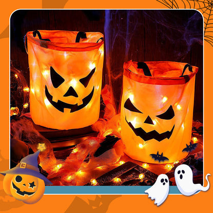 🎃🍬 👻 Halloween Leuchtende Kürbis-Süßigkeitentasche – Glow-in-the-Dark, weich & geräumig – Perfekt für Trick-or-Treat & Kostümfeste ✨