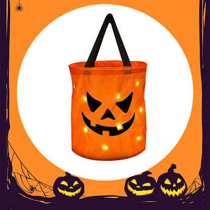 🎃🍬 👻 Halloween Leuchtende Kürbis-Süßigkeitentasche – Glow-in-the-Dark, weich & geräumig – Perfekt für Trick-or-Treat & Kostümfeste ✨