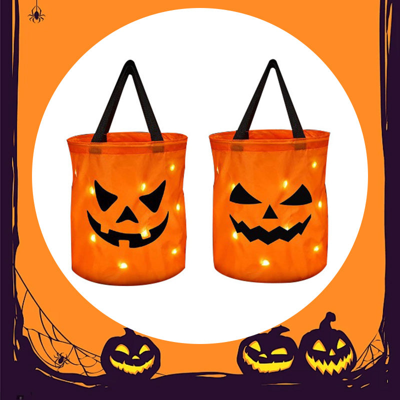 🎃🍬 👻 Halloween Leuchtende Kürbis-Süßigkeitentasche – Glow-in-the-Dark, weich & geräumig – Perfekt für Trick-or-Treat & Kostümfeste ✨