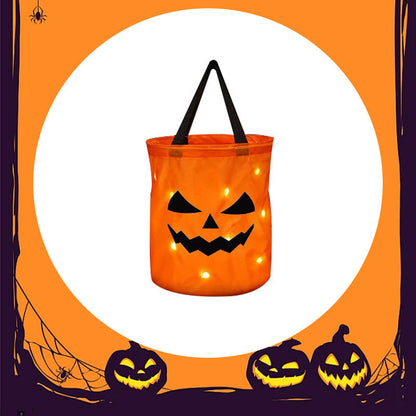 🎃🍬 👻 Halloween Leuchtende Kürbis-Süßigkeitentasche – Glow-in-the-Dark, weich & geräumig – Perfekt für Trick-or-Treat & Kostümfeste ✨