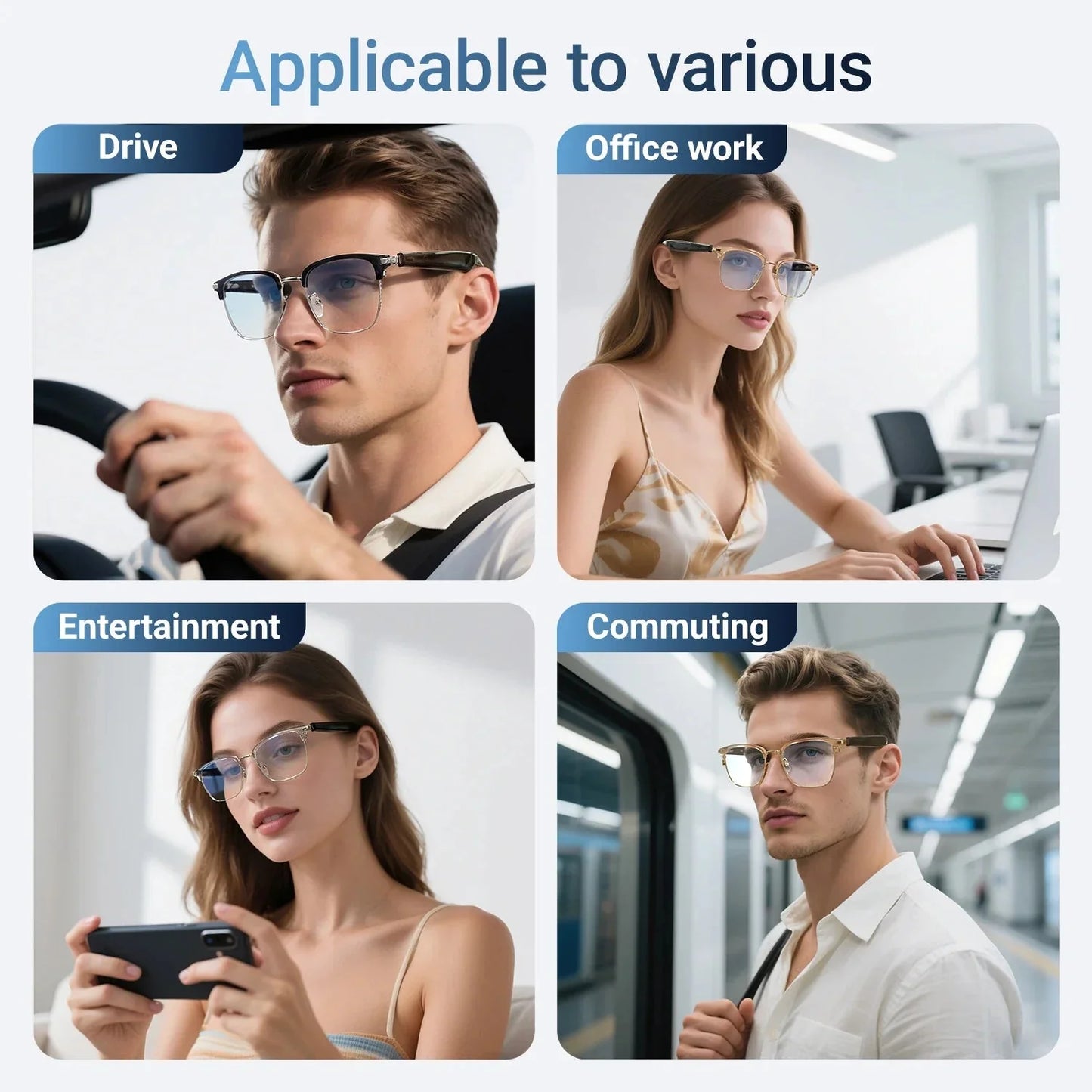 😎Intelligente Brille mit KI-Übersetzung, unterstützt 160 Sprachen und ChatGPT, mit integriertem Mikrofon und Hi-Fi-Lautsprechern