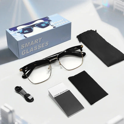 😎Intelligente Brille mit KI-Übersetzung, unterstützt 160 Sprachen und ChatGPT, mit integriertem Mikrofon und Hi-Fi-Lautsprechern