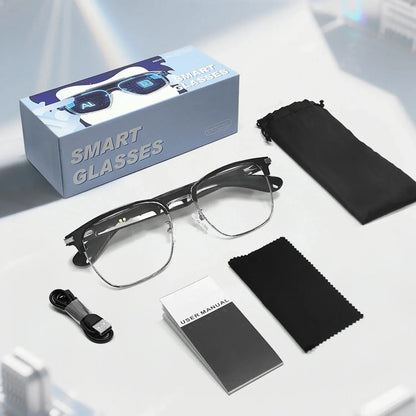 😎Intelligente Brille mit KI-Übersetzung, unterstützt 160 Sprachen und ChatGPT, mit integriertem Mikrofon und Hi-Fi-Lautsprechern