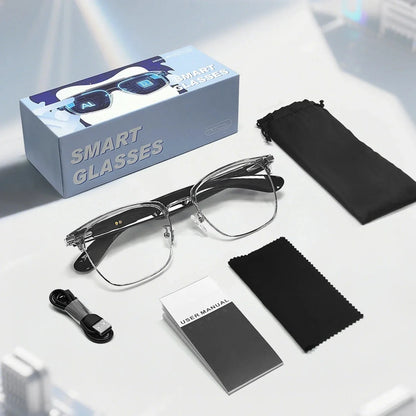 😎Intelligente Brille mit KI-Übersetzung, unterstützt 160 Sprachen und ChatGPT, mit integriertem Mikrofon und Hi-Fi-Lautsprechern