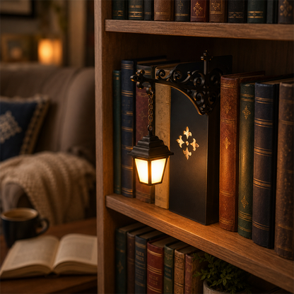 📚 50% RABATT! 🏮 Miniatur-Bücherstütze im Retro-Straßenlaternen-Stil – Dekorativ, stabil & nostalgisch – Ideal für Bücherregal, Schreibtisch & Geschenk ✨