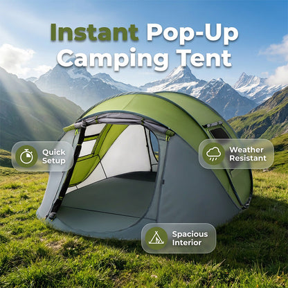 🥳HEISSER SALE 2026🥳💞50.000+ VERKAUFT!👵❤️  Sofort aufklappbares, wasserdichtes Familien-Campingzelt