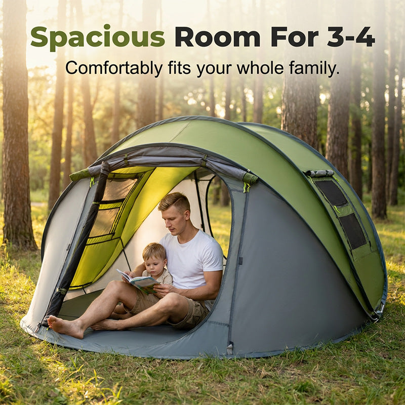 🥳HEISSER SALE 2026🥳💞50.000+ VERKAUFT!👵❤️  Sofort aufklappbares, wasserdichtes Familien-Campingzelt