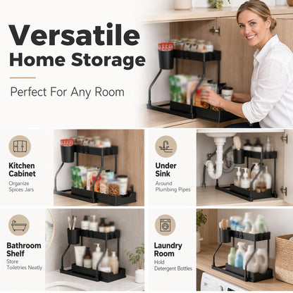 🥳HEISSER SALE 2026🥳💞50.000+ VERKAUFT!👵❤️  2-stufiger Auszugs-Unterspülbecken-Organizer