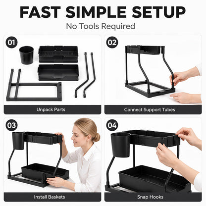 🥳HEISSER SALE 2026🥳💞50.000+ VERKAUFT!👵❤️  2-stufiger Auszugs-Unterspülbecken-Organizer
