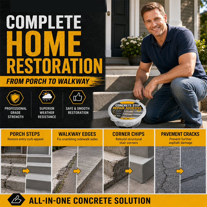 🥳2026 HEISSER ABVERKAUF🥳💞ÜBER 50.000 VERKAUFT!🔧 Betonstufen-Reparaturkleber – Verklebt dauerhaft gerissene Treppen und Gehwege. Wetterfest – beständig gegen Hitze, Eis und Regen. Wieder sicher gehen! 🛡️✨