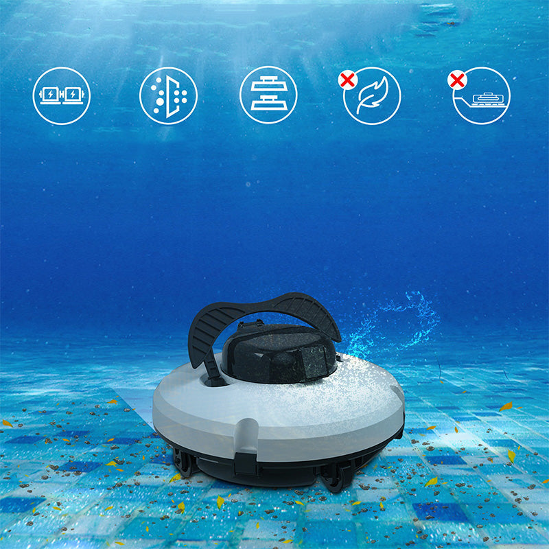 🔥Redkey Poolroboter 2026 Kabellos Poolsauger 6800mAh Akku Selbstparkend bis 200m² (Set, 45.000 Pa Saugkraft, intelligente Navigation & 180 Min. Laufzeit), Schnellladung, 45° Steigung, 90° Wandreinigung & 2 Jahre Garantie