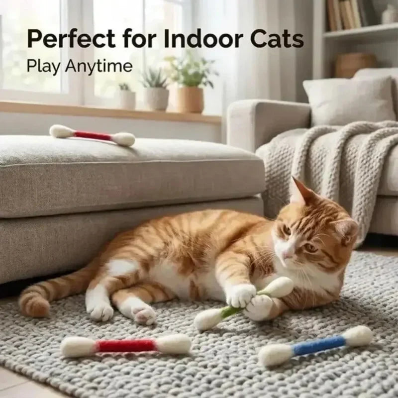 🥳HEISSER SALE 2026🥳💞50.000+ VERKAUFT!❤️🐱 Interaktives Wattestäbchen-Katzenspielzeug mit Katzenminze