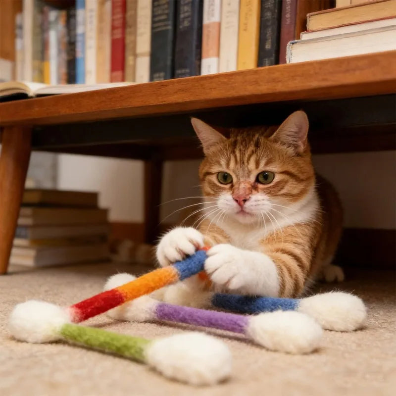 🥳HEISSER SALE 2026🥳💞50.000+ VERKAUFT!❤️🐱 Interaktives Wattestäbchen-Katzenspielzeug mit Katzenminze