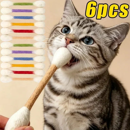 🥳HEISSER SALE 2026🥳💞50.000+ VERKAUFT!❤️🐱 Interaktives Wattestäbchen-Katzenspielzeug mit Katzenminze
