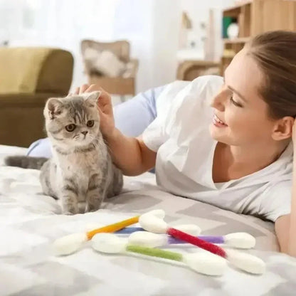🥳HEISSER SALE 2026🥳💞50.000+ VERKAUFT!❤️🐱 Interaktives Wattestäbchen-Katzenspielzeug mit Katzenminze