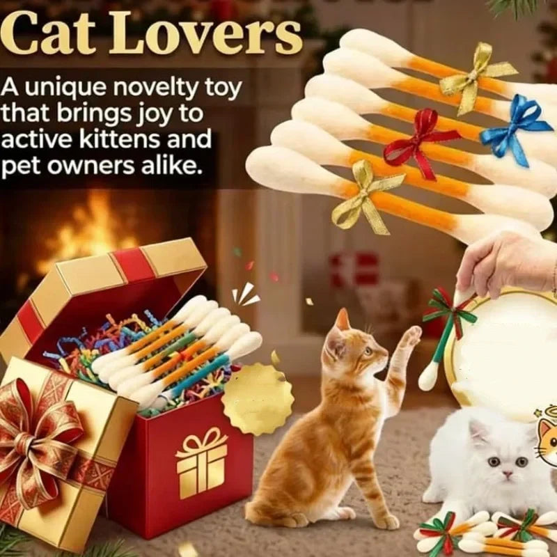 🥳HEISSER SALE 2026🥳💞50.000+ VERKAUFT!❤️🐱 Interaktives Wattestäbchen-Katzenspielzeug mit Katzenminze