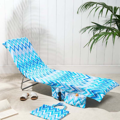 Lounge Chair Towel Cover with Pockets