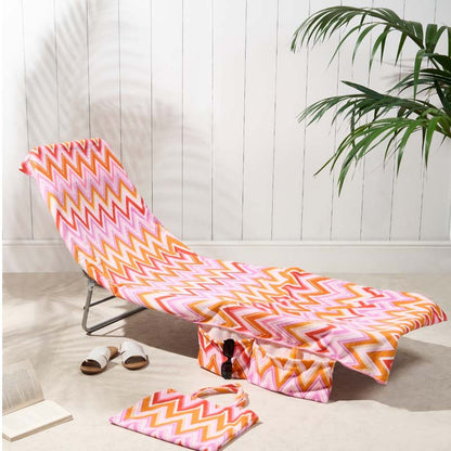 Lounge Chair Towel Cover with Pockets