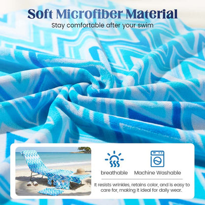 Lounge Chair Towel Cover with Pockets