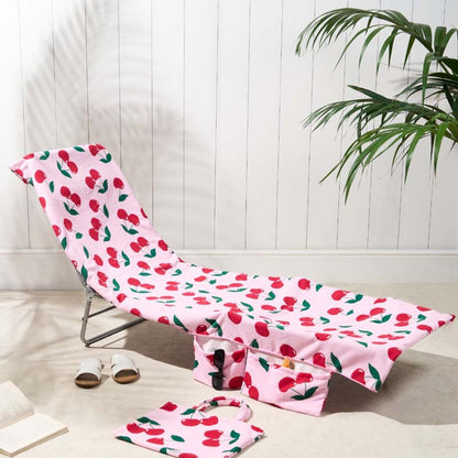 Lounge Chair Towel Cover with Pockets
