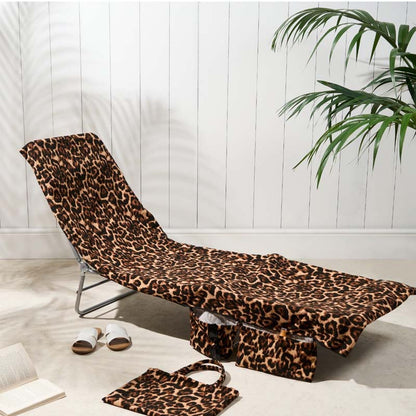 Lounge Chair Towel Cover with Pockets