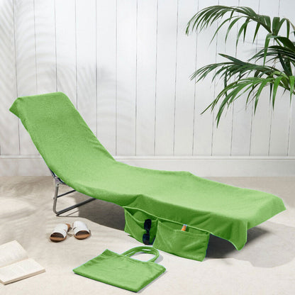 Lounge Chair Towel Cover with Pockets