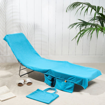 Lounge Chair Towel Cover with Pockets