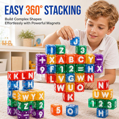 ⏳Zeitlich begrenztes Angebot⏳ 🧲 Magnetwürfel Kinder Lernspielzeug – Kein Frust, voller Lernspaß! 🎉 40 Teile, 360° Magnet, Buchstaben & Zahlen 🌟 Limitiertes Angebot ⏳