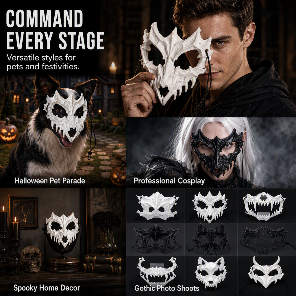 Halloween Beast Skull Pet Costume Mask