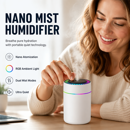 Mini-USB-Luftbefeuchter mit buntem Licht für Schlafzimmer und Auto