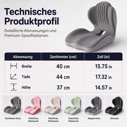 🪑 💆 Ergonomisches Sitzkissen aus Memory-Schaum – Integrierte Rückenstütze, orthopädisch & vielseitig – Ideal für Bürostuhl, Auto & Homeoffice ✨