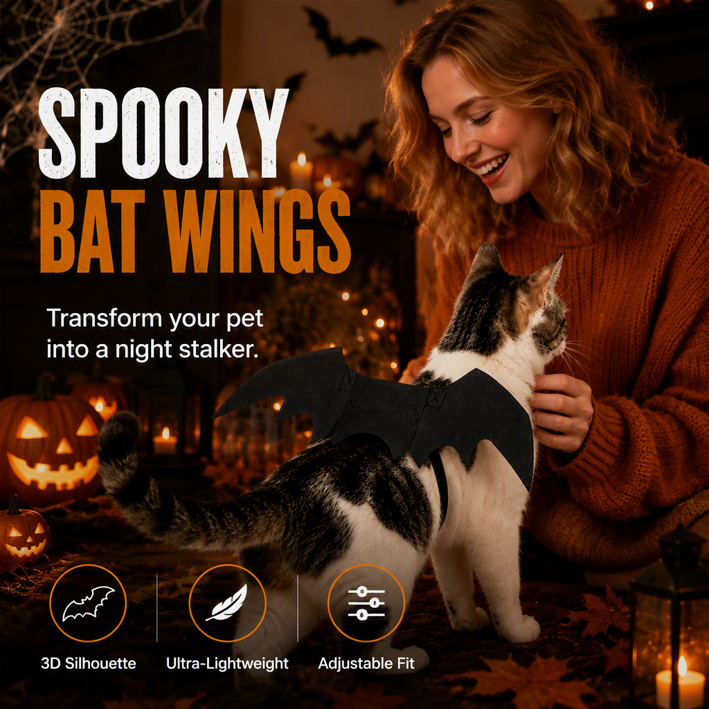Halloween-Kostüm mit Fledermausflügeln