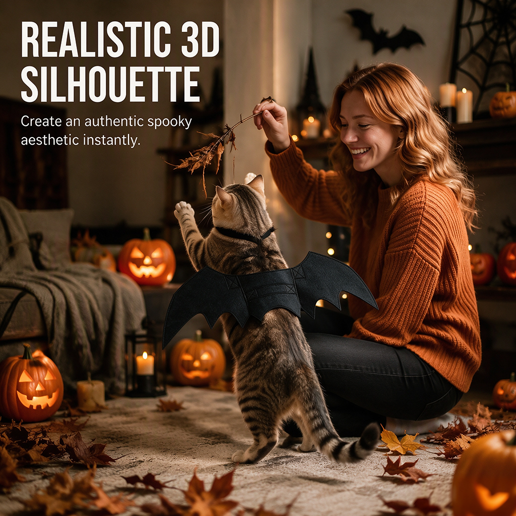 Halloween-Kostüm mit Fledermausflügeln