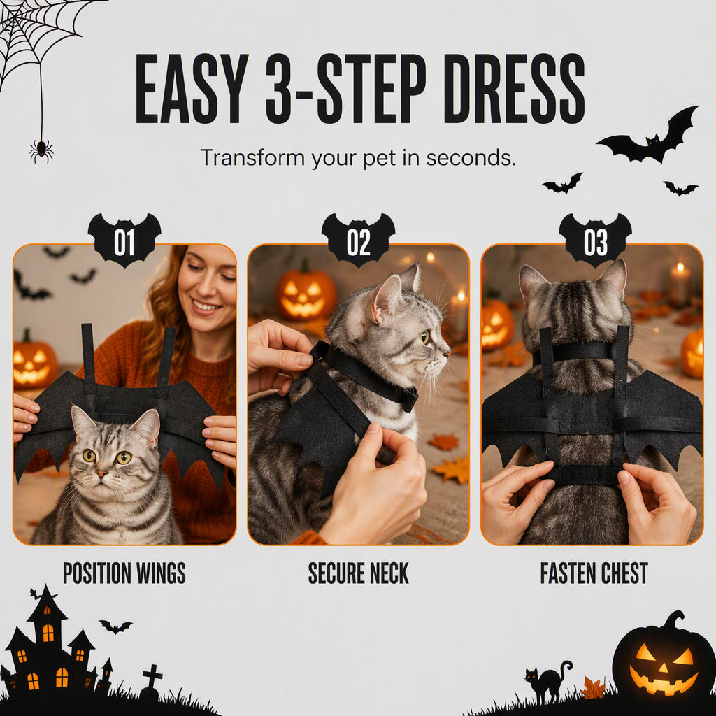 Halloween-Kostüm mit Fledermausflügeln