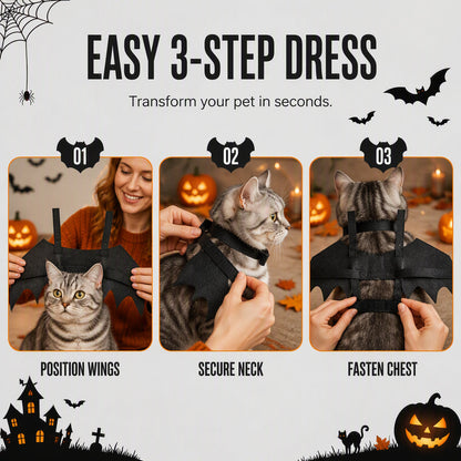 Halloween-Kostüm mit Fledermausflügeln