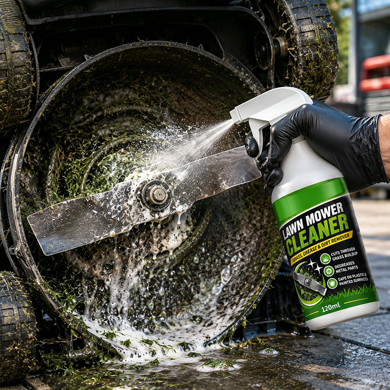 Schnell wirkendes Rasenmäher-Reinigungsspray