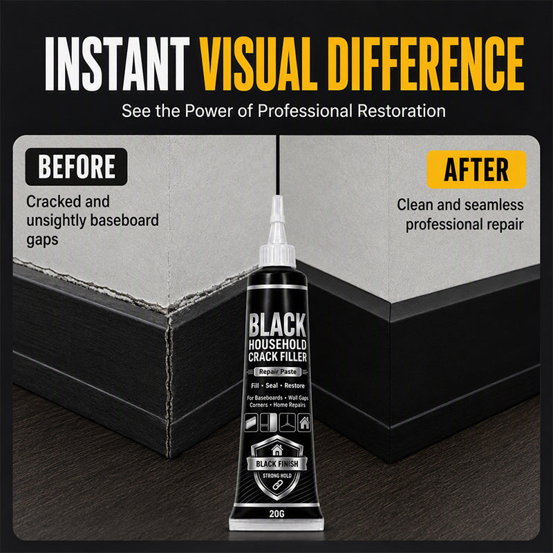 🔧🖤 50 % Rabatt! Schwarze Spachtelmasse zum Ausbessern von Rissen im Haushalt – Die hochdichte Polymerformel füllt Lücken und Risse nahtlos aus. 🏠✨