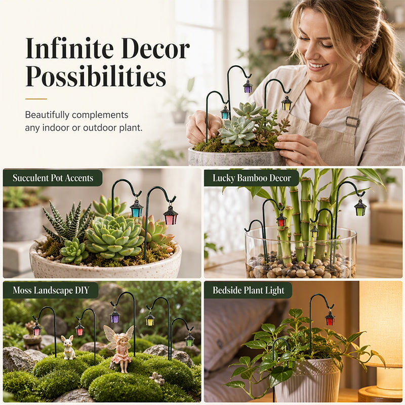 🌙 ✨ Leuchtende Retro-Laterne Pflanzenstecker, warmes Licht für Garten und Blumenbeete🌿