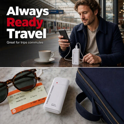 Tragbares Notfall-Ladegerät für Mobiltelefone – Powerbank mit AA-Batterien und LED-Taschenlampe