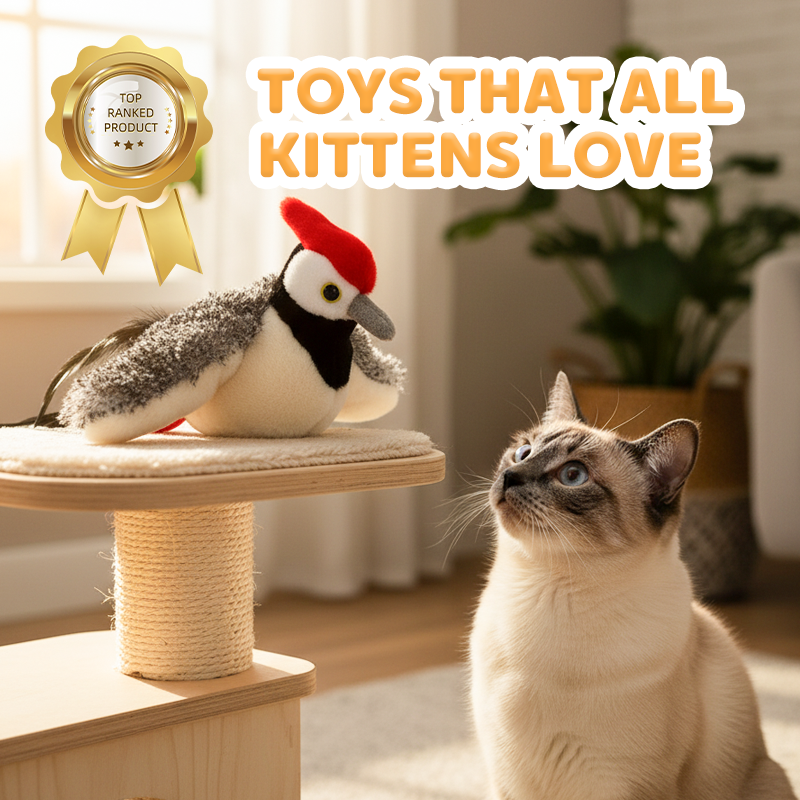 🐱 50% RABATT!⏰ Elektrisches Plüschspielzeug für Katzen mit Geräuschen, fördert Jagdinstinkt & sorgt für Spielspaß 🐦