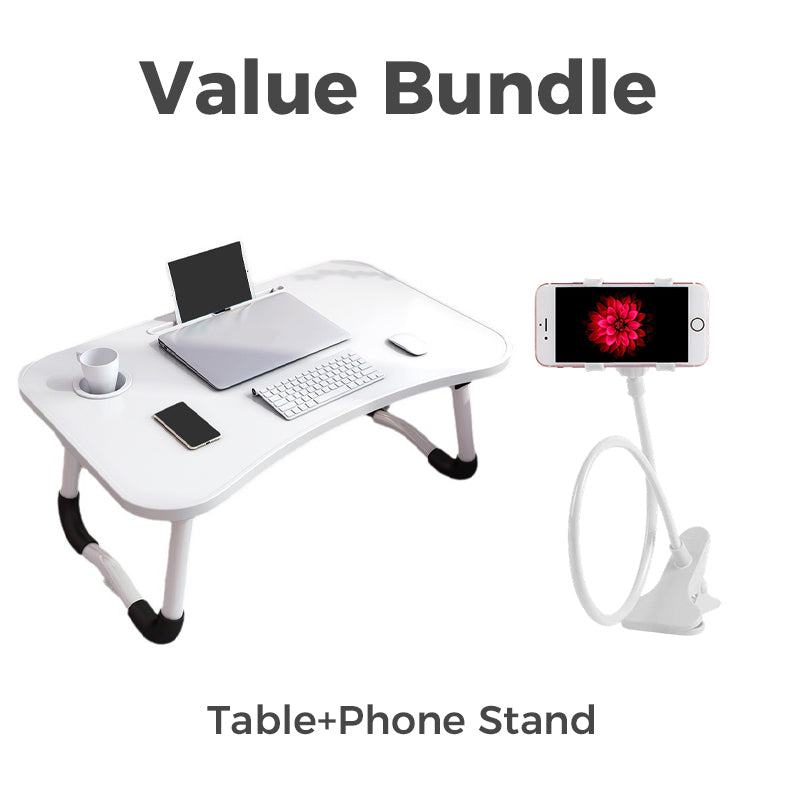 Foldable Laptop Bed Table with Cup Holder