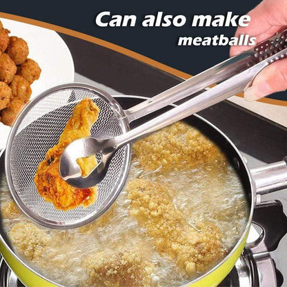 🥳 Eine unverzichtbare Fettabtropfzange aus Edelstahl für die Küche – die perfekte Wahl zum Frittieren, Grillen, für Hotpot und zum Kochen