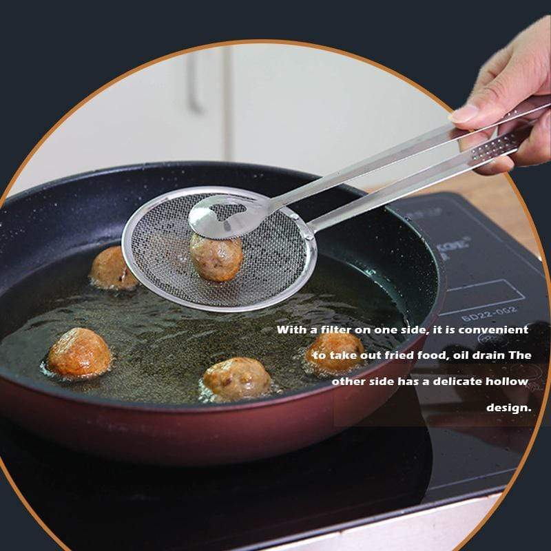 🥳 Eine unverzichtbare Fettabtropfzange aus Edelstahl für die Küche – die perfekte Wahl zum Frittieren, Grillen, für Hotpot und zum Kochen