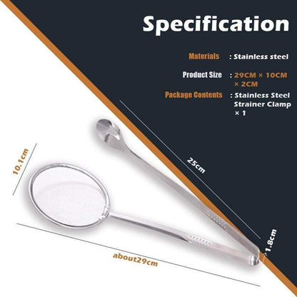 🥳 Eine unverzichtbare Fettabtropfzange aus Edelstahl für die Küche – die perfekte Wahl zum Frittieren, Grillen, für Hotpot und zum Kochen